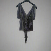 Christian Dior Silver Evening Top - Size: FR 38 (AU 10)